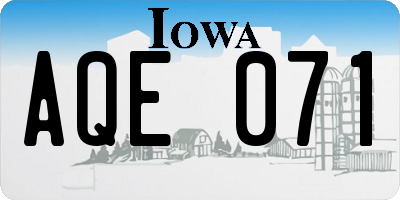 IA license plate AQE071