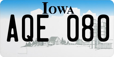 IA license plate AQE080