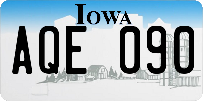 IA license plate AQE090