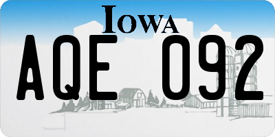 IA license plate AQE092