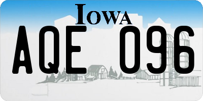 IA license plate AQE096