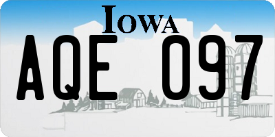 IA license plate AQE097