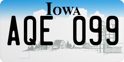 IA license plate AQE099
