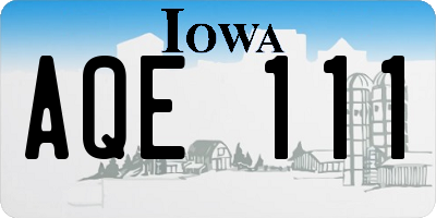 IA license plate AQE111