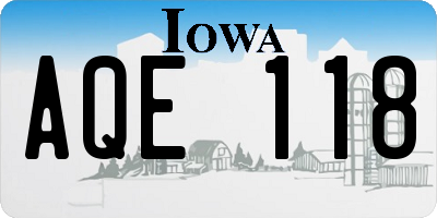 IA license plate AQE118