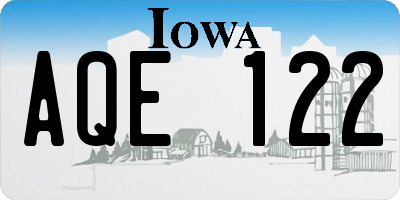 IA license plate AQE122