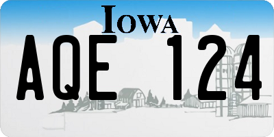 IA license plate AQE124