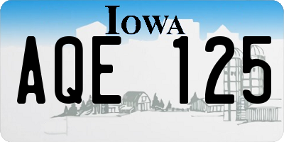 IA license plate AQE125