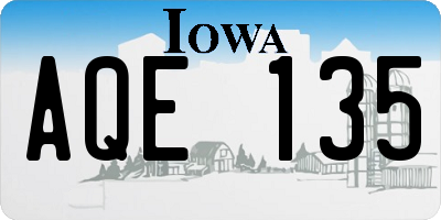 IA license plate AQE135