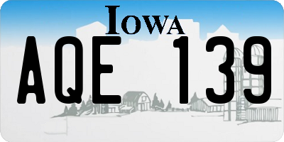 IA license plate AQE139