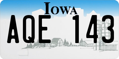 IA license plate AQE143