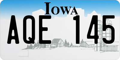 IA license plate AQE145