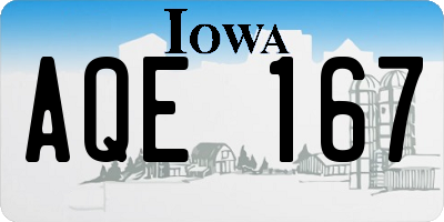 IA license plate AQE167