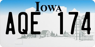 IA license plate AQE174