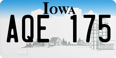 IA license plate AQE175