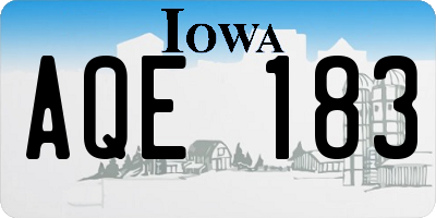 IA license plate AQE183