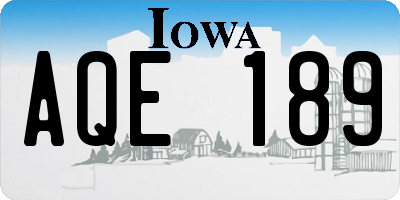 IA license plate AQE189