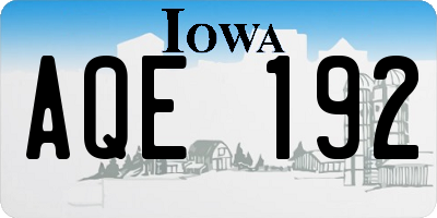 IA license plate AQE192