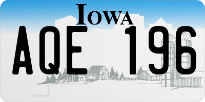 IA license plate AQE196