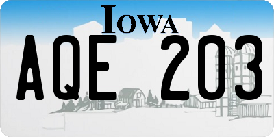 IA license plate AQE203