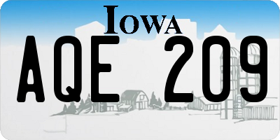 IA license plate AQE209