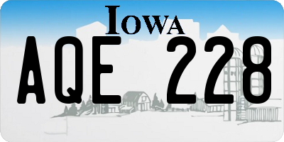 IA license plate AQE228