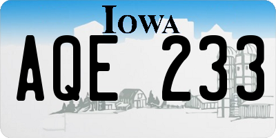 IA license plate AQE233