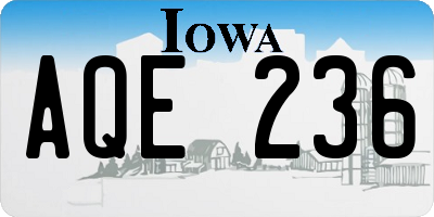 IA license plate AQE236