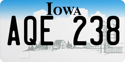 IA license plate AQE238