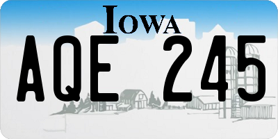 IA license plate AQE245