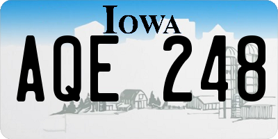 IA license plate AQE248