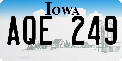 IA license plate AQE249