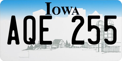 IA license plate AQE255