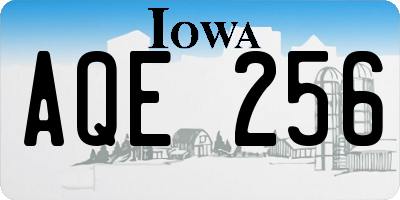IA license plate AQE256