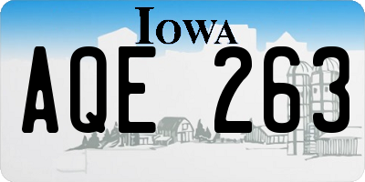 IA license plate AQE263