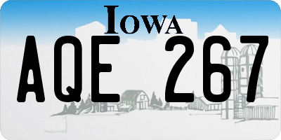 IA license plate AQE267