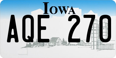 IA license plate AQE270