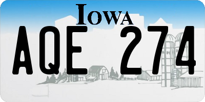 IA license plate AQE274