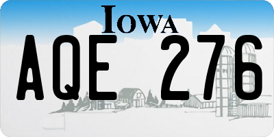 IA license plate AQE276