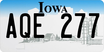 IA license plate AQE277