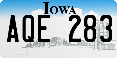 IA license plate AQE283