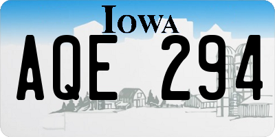 IA license plate AQE294