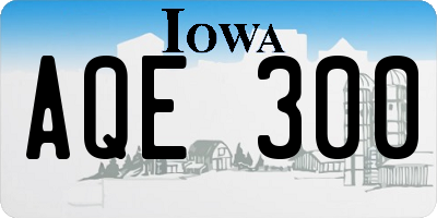IA license plate AQE300