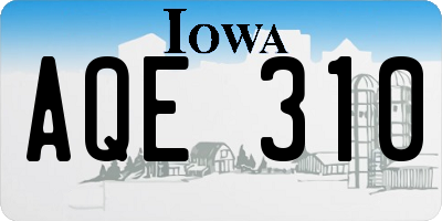 IA license plate AQE310