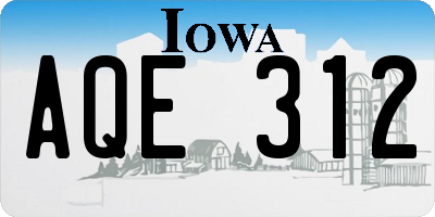 IA license plate AQE312