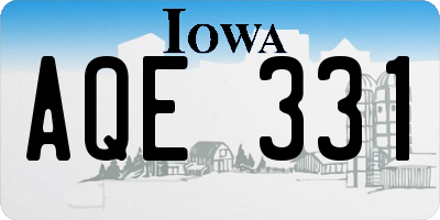 IA license plate AQE331