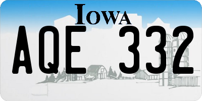 IA license plate AQE332