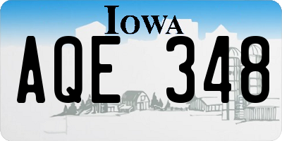 IA license plate AQE348
