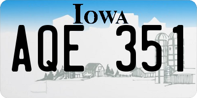 IA license plate AQE351