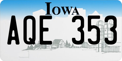 IA license plate AQE353